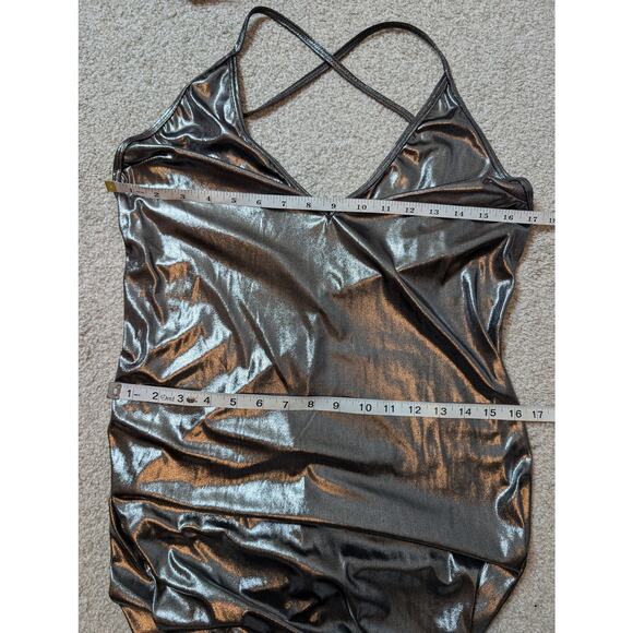 Vintage Silver Metallic Maxi Dress - Picture 6 of 6